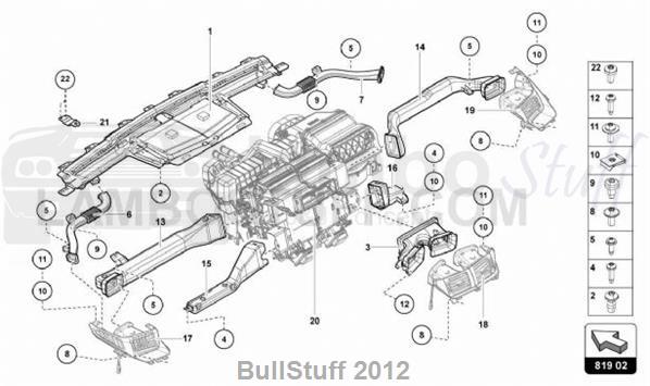 2016 Lamborghini AVENTADOR SV LP750-4 ROADSTER USA AIR GUIDE CHANNEL (819.02.00)